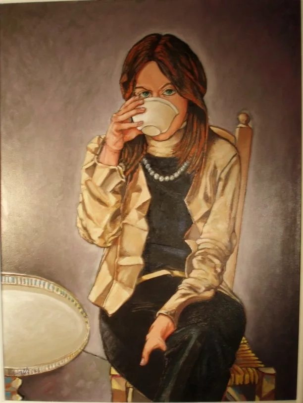 MPR prende il thè, olio su tela 60x80 – n. 1
