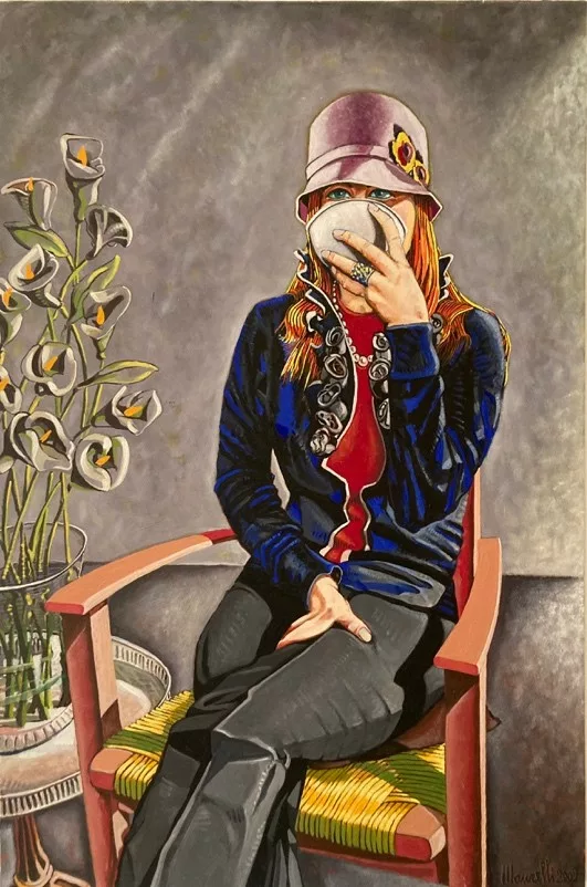 MPR prende il thè, olio su tela 60x90 – n. 2