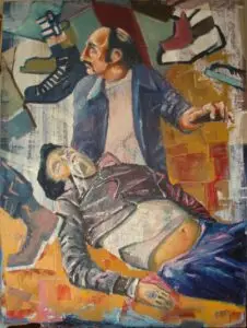 Morte di Rodolfo Boschi olio su tela cm 50 x 70-1975